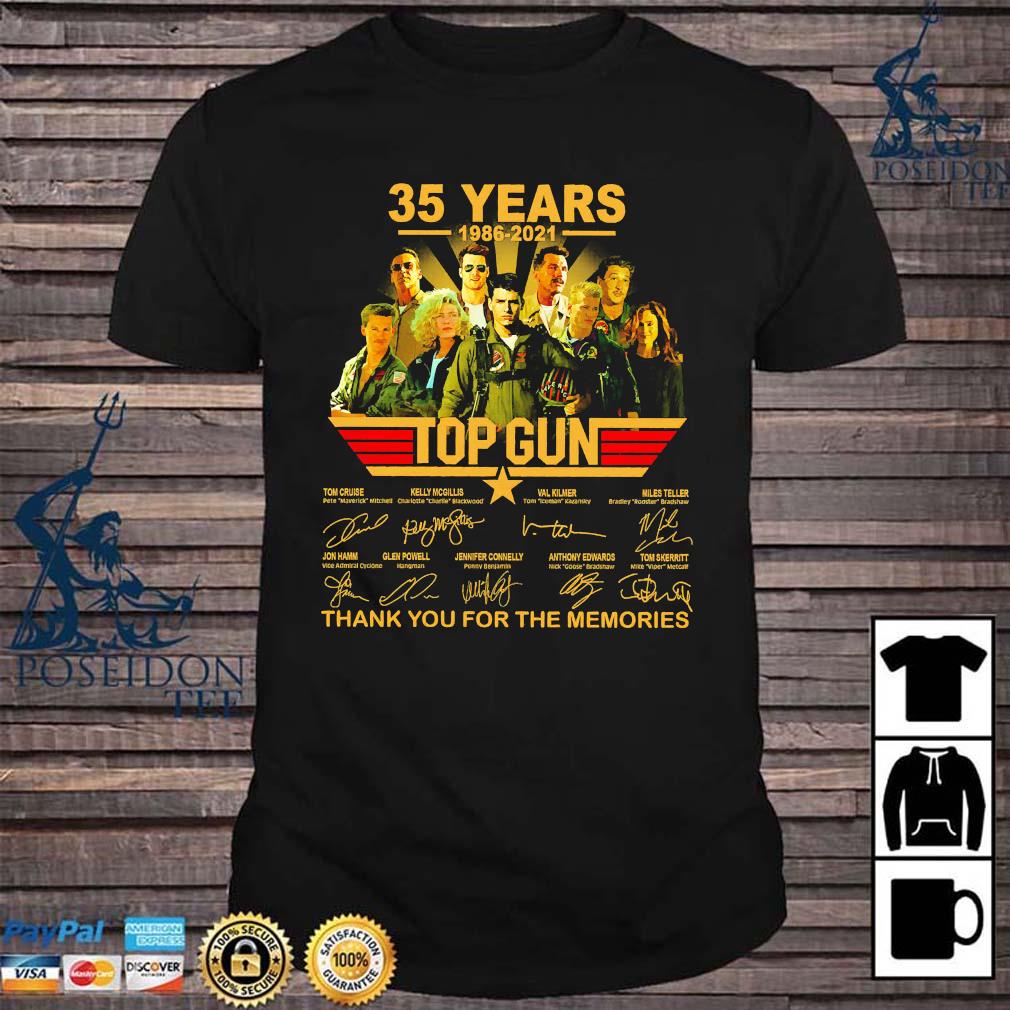 35 Years 1986 21 Top Gun Thank You For The Memories Signatures Shirt Ladies Tee Hoodie And Tank Top