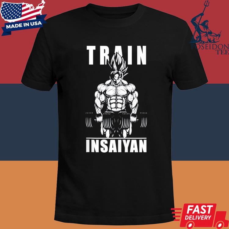 Official Train insaiyan manga anime gym motivational shirt