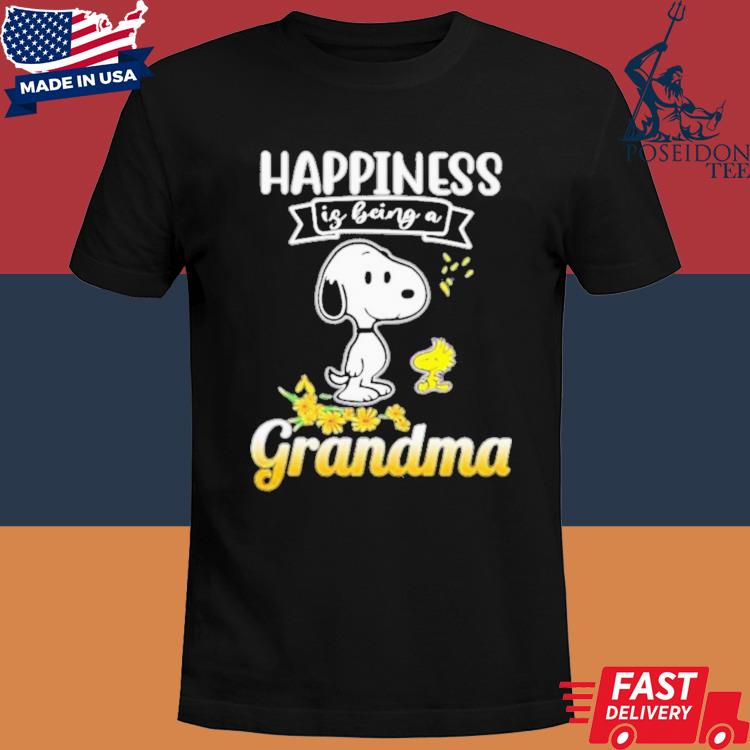 Official Happiness is being a grandma Snoopy T-shirt