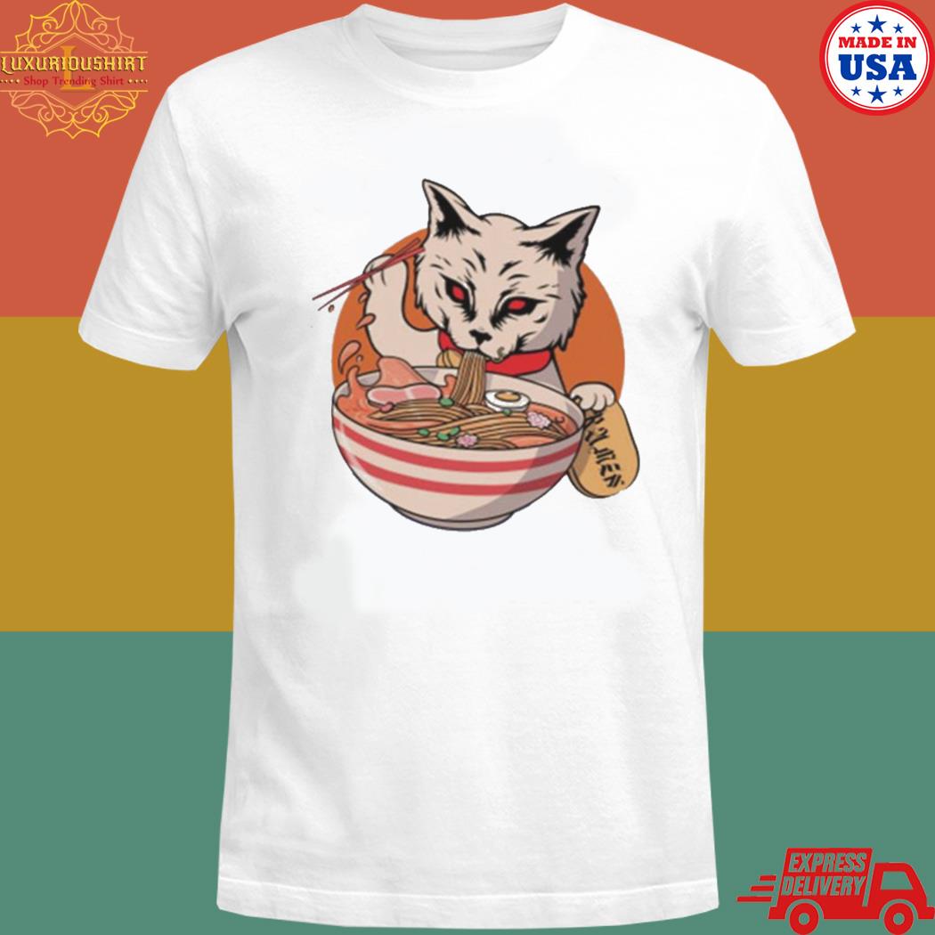 Official Cat eating spaghettI animated T-shirt