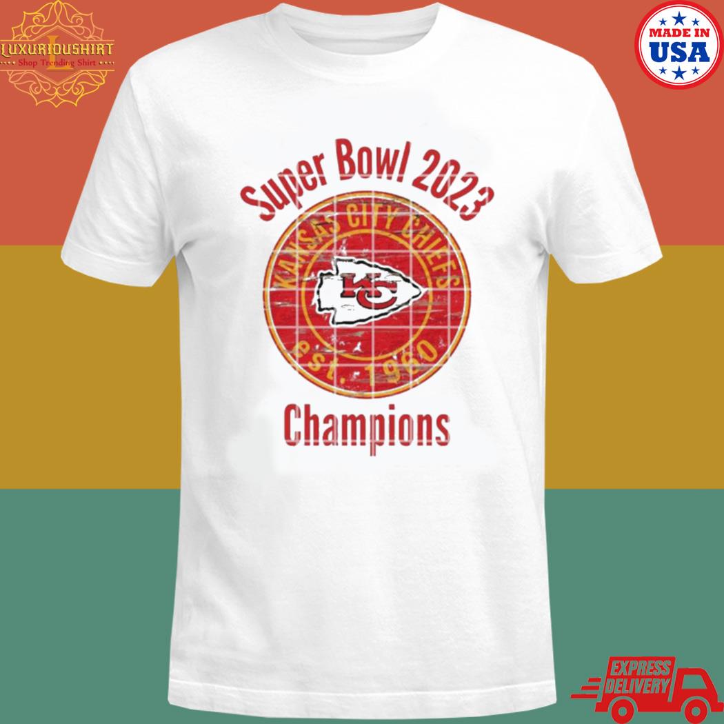 Official Kansas city Chiefs est 1960 super bowl 2023 champions T-shirt