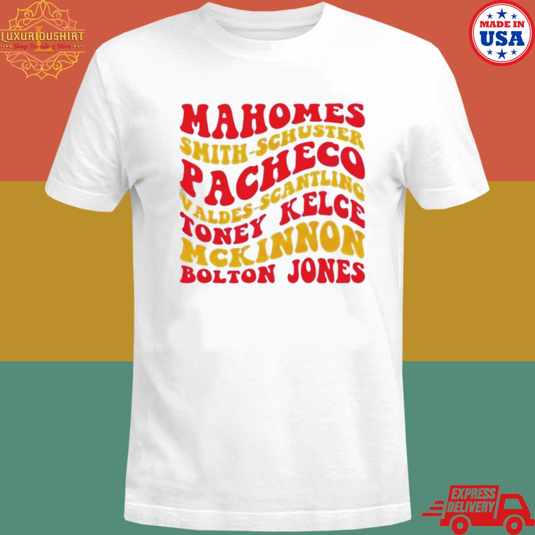 Official Kansas city Chiefs Football player names T-shirt