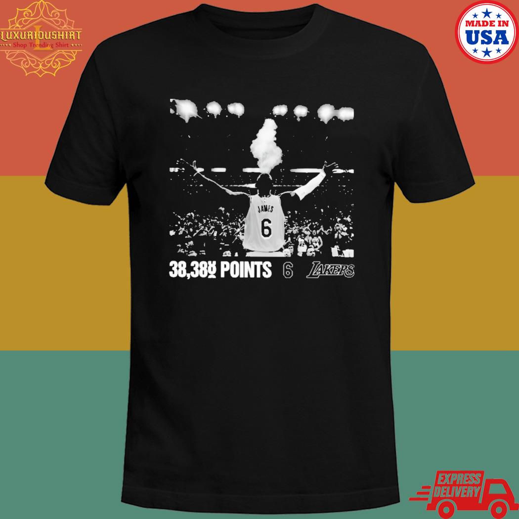 Official Lebron james NBA alltime scoring record chalk throw 38388 points T-shirt