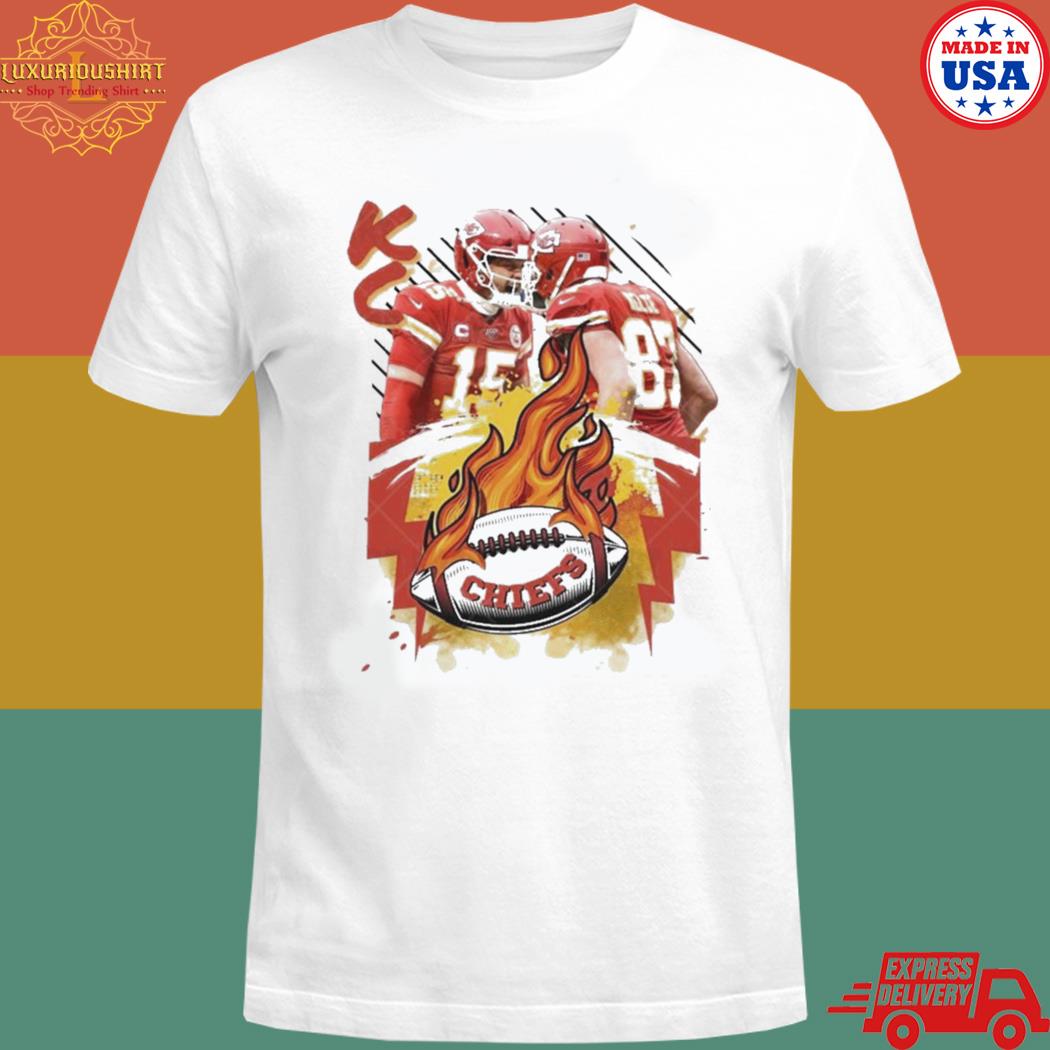 Official NFL 2023 super bowl kelce travis and patrick mahomes of Kansas city Chiefs Football T-shirt