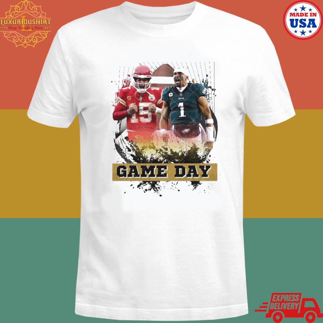Official NFL Football 2023 Kansas Chiefs vs philadelphia eagle on game day super bowl 2023 T-shirt