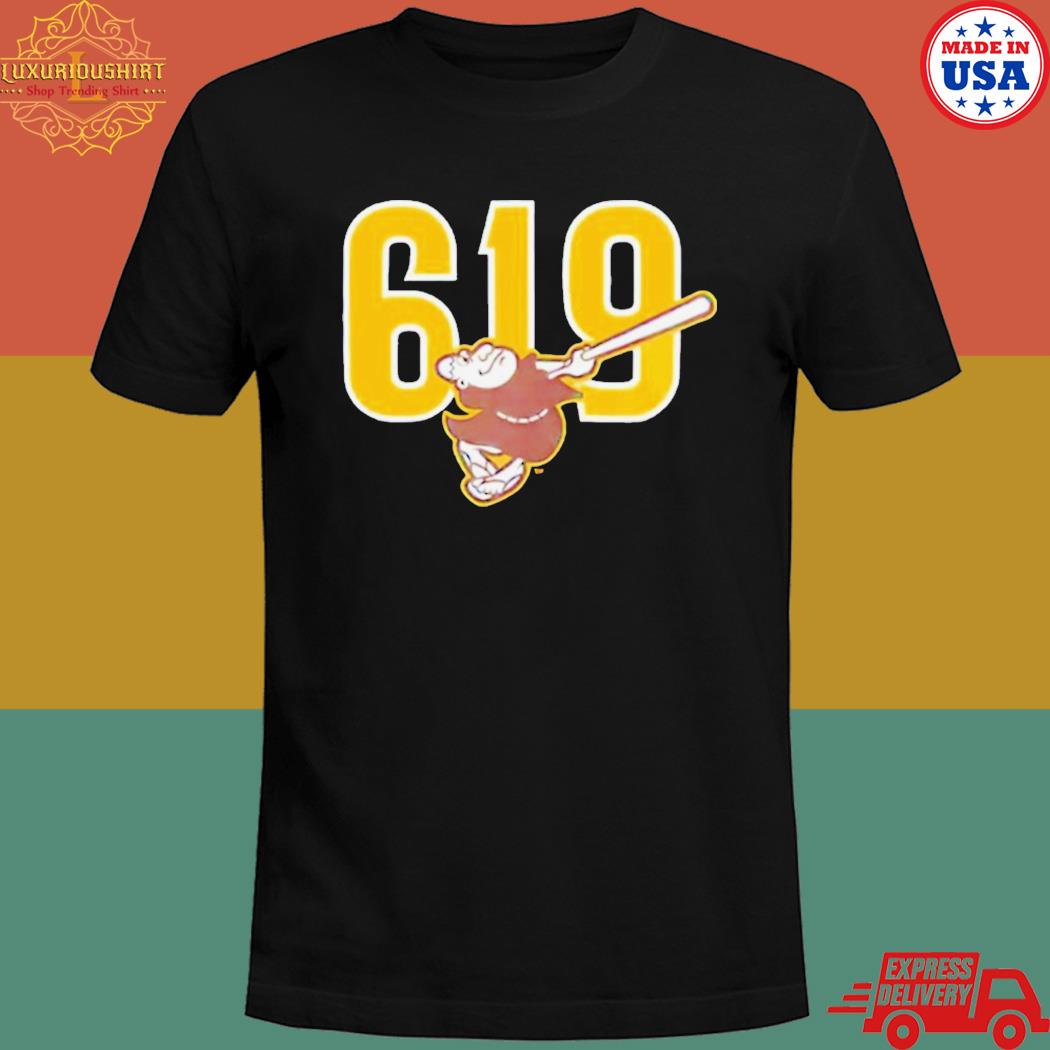 Official San diego padres brown 619 beisbol T-shirt