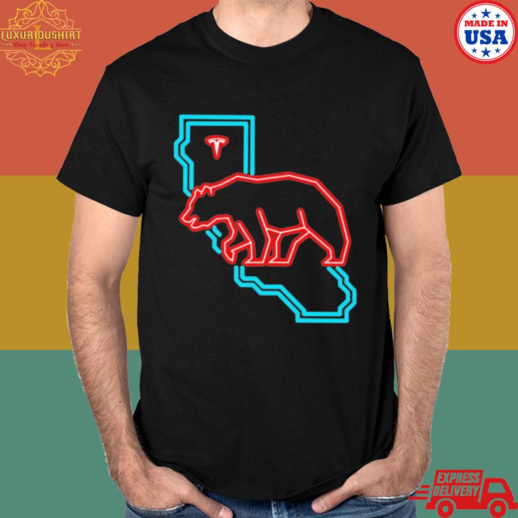 Official Tesla usa engineering hq California bear T-shirt