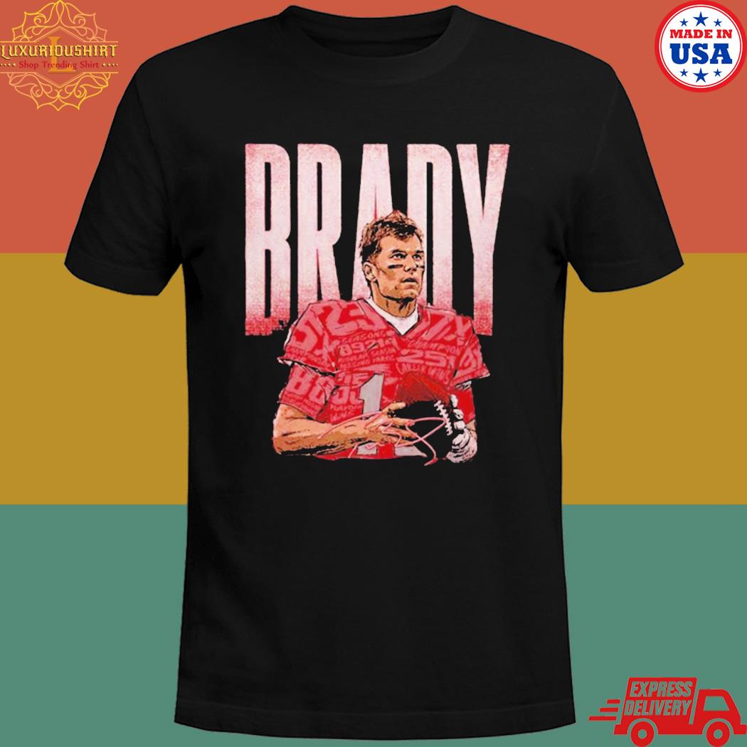 Official Tom Brady tampa bay buccaneers statistics bold signature T-shirt