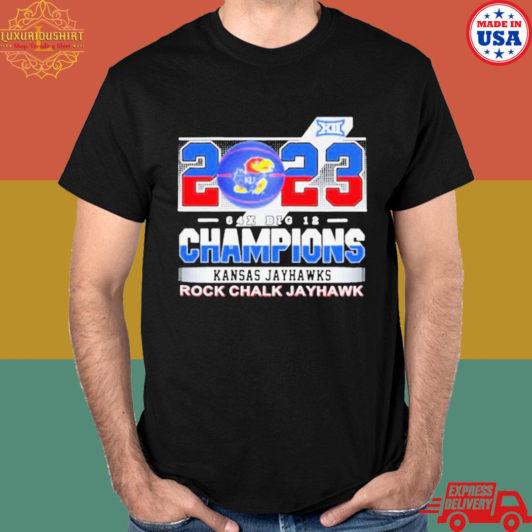 Poseidontee Official 2023 64x big 12 champions Kansas jayhawks rock