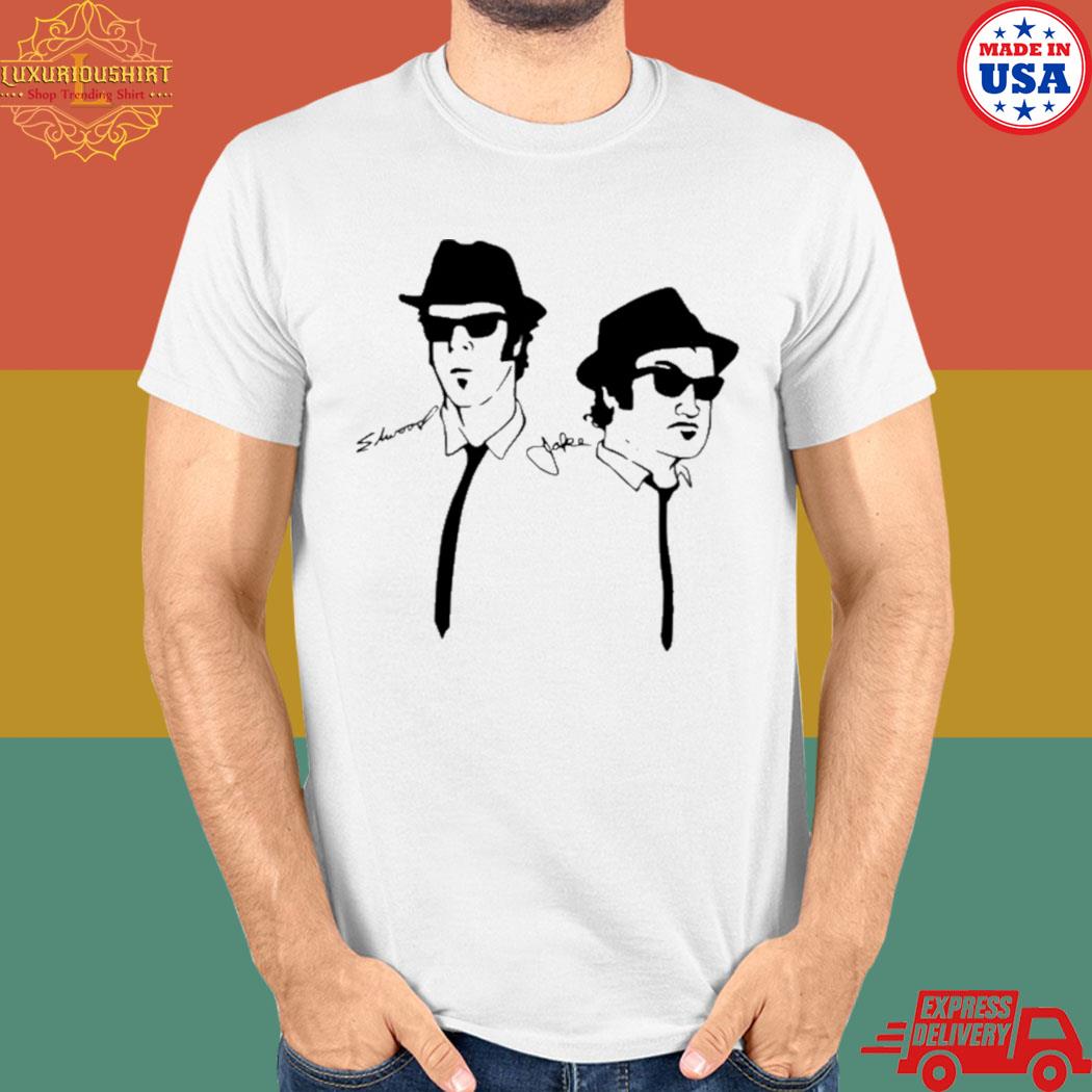 Official The blues brothers silhouette ringer T-shirt