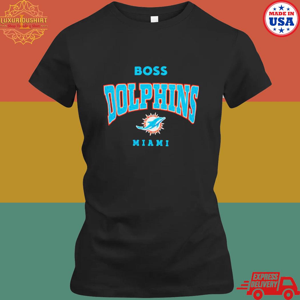 Men's BOSS X NFL White Miami Dolphins Huddle T-Shirt in 2023