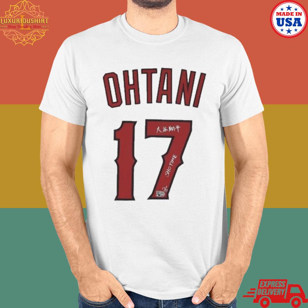 Shohei Ohtani Los Angeles Angels Autographed And Inscribed Nike #17  Authentic Jersey Kanji Signature T Shirt, hoodie, sweater and long sleeve