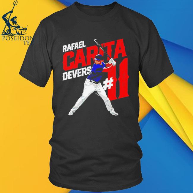 Official rafael devers carita name and number Boston baseball T