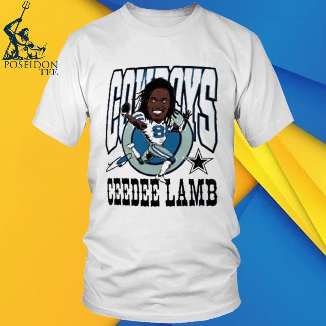 Official Ceedee lamb Dallas Cowboys cartoon run signature T-shirt