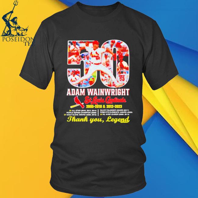 50 Adam Wainwright St Louis Cardinals Thank You Legend Signatures Shirt