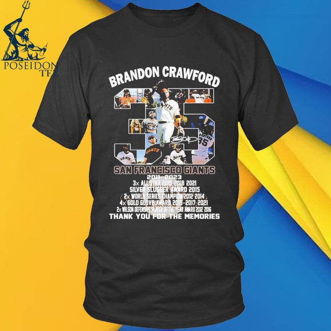 Brandon Crawford San Francisco Giants 2011 – 2023 Thank You For The  Memories T Shirt - Limotees