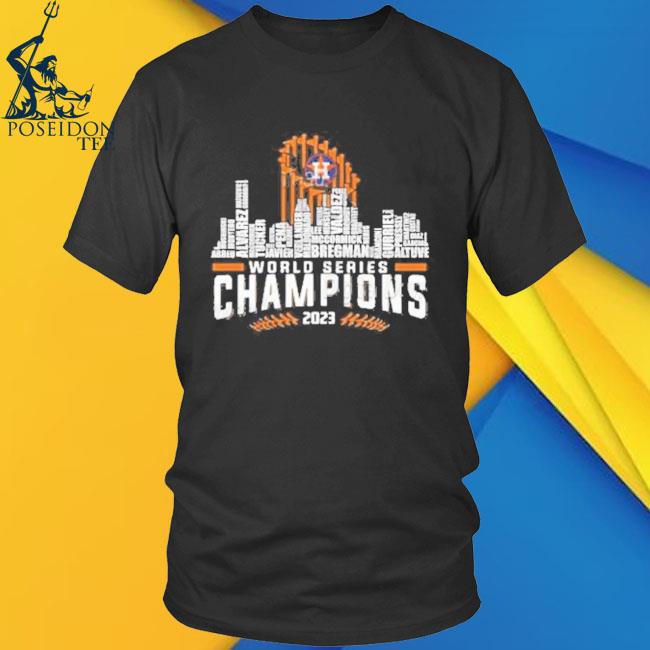 Houston astros skyline players names 2023 world series champions shirt,  hoodie, sweater, long sleeve and tank top