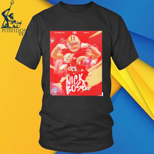 th AreaTshirts Nick Bosa Flexing Beast San Francisco Football Fan T Shirt Long Sleeve / Red / Small