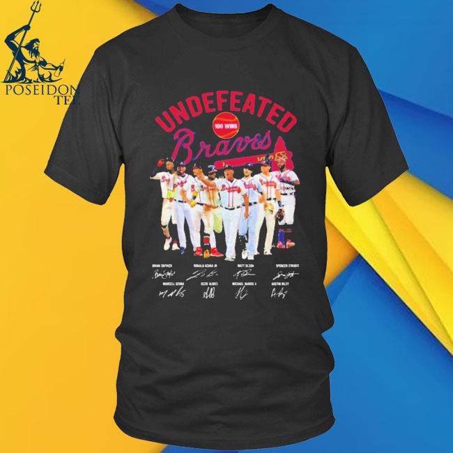 Undefeated Perfect 100 Wins Atlanta Braves Baseball Signatures T-Shirt,  hoodie, sweater, long sleeve and tank top