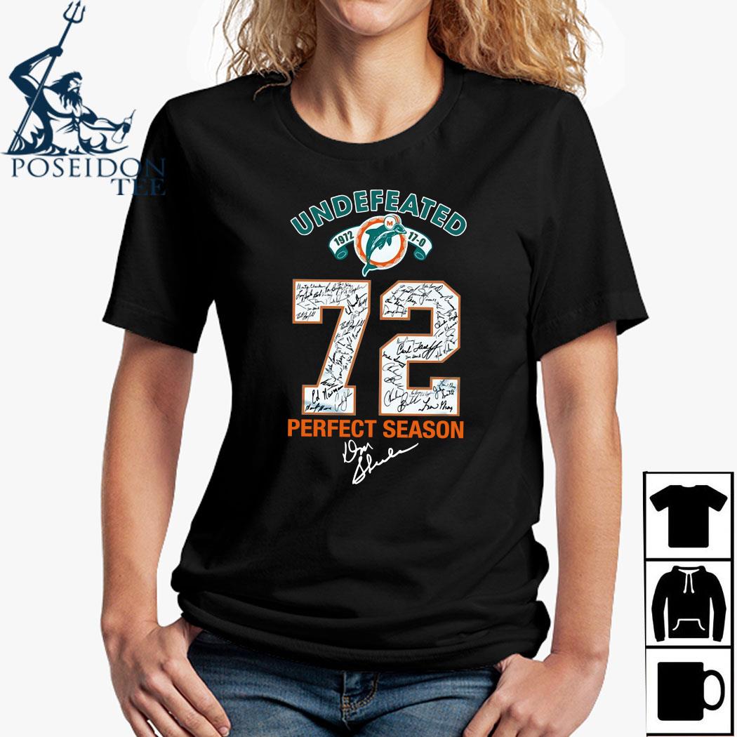 MiamI dolphins undefeated 1972 perfect season signature T-shirts