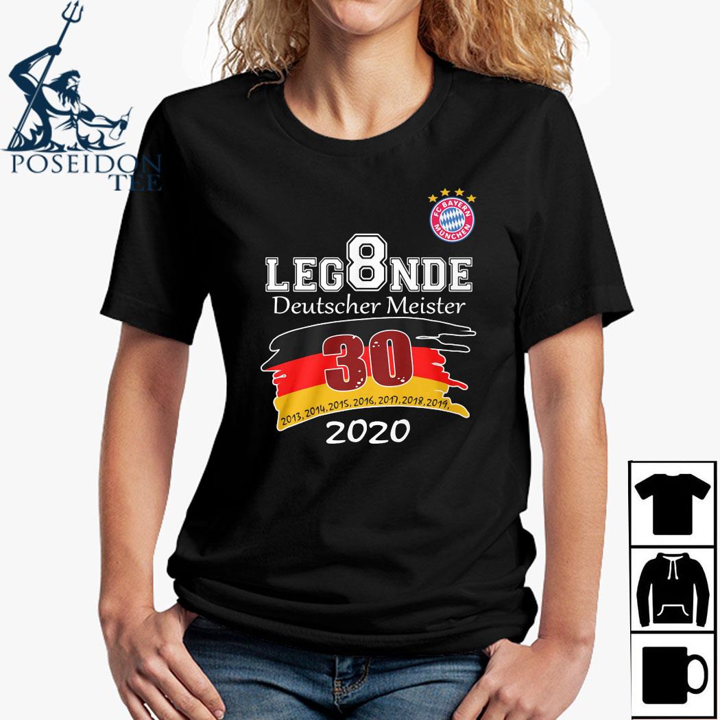 Fc Bayern Munchen Leg8nde Deutscher Meister 30 2020 Shirt, Ladies tee
