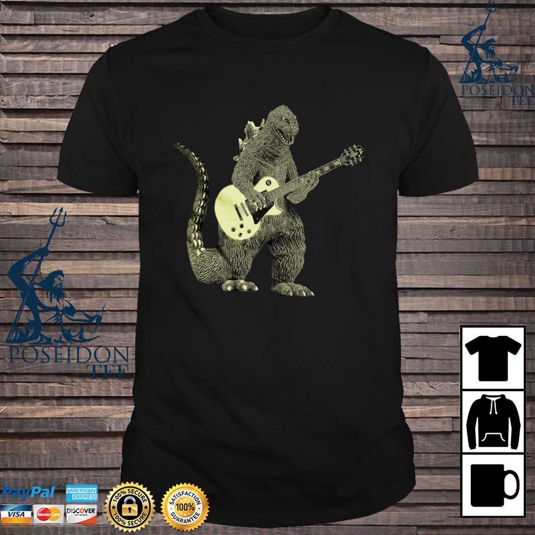 godzilla playing guitar t shirt