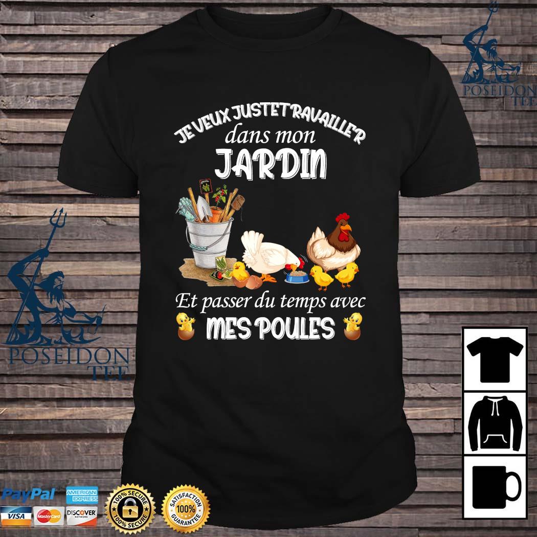 t shirt je veux juste travailler dans mon jardin