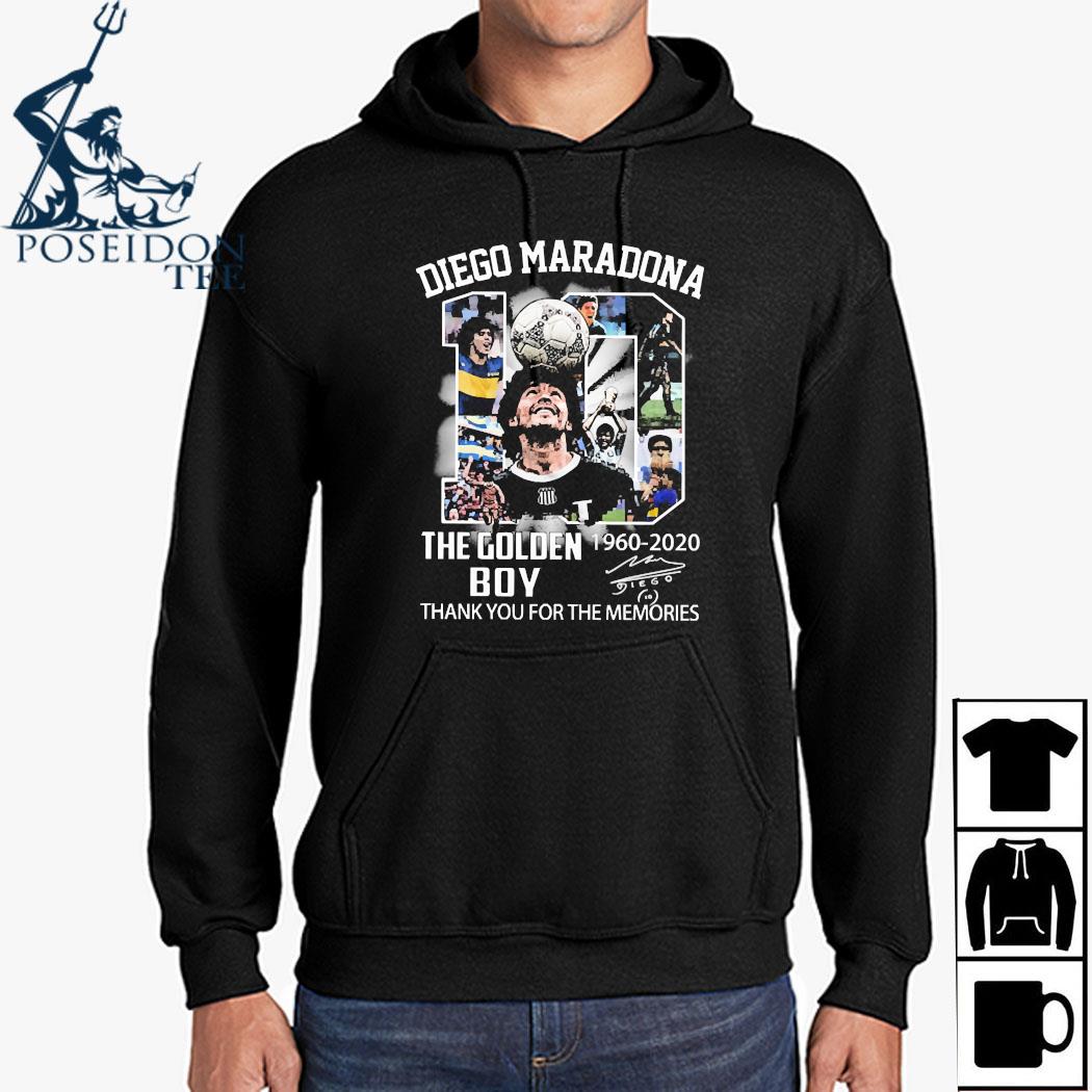 10 Diego Maradona The Golden Boy 1960 Thank You For The Memories Signature Shirt Ladies Tee Hoodie And Tank Top