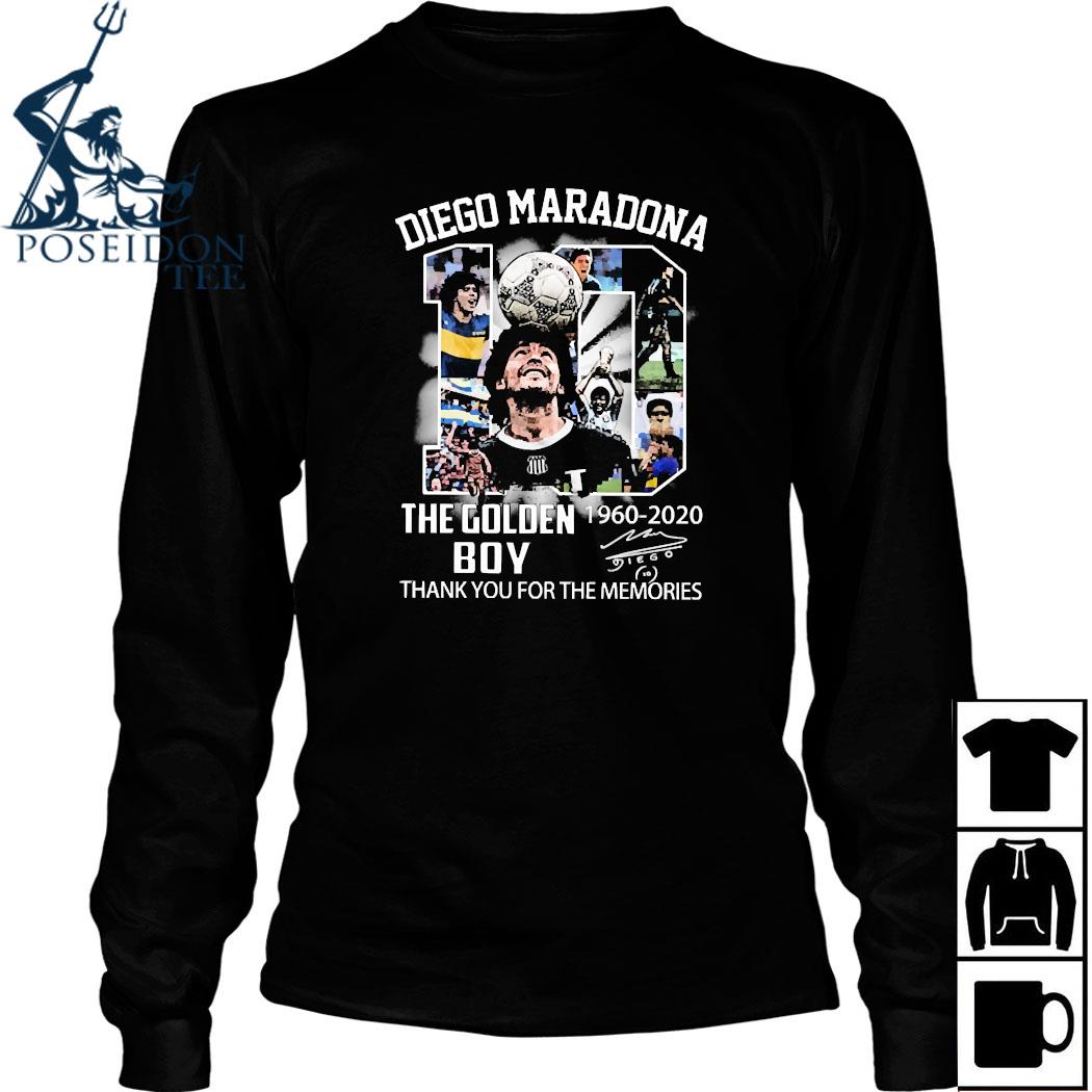 10 Diego Maradona The Golden Boy 1960 Thank You For The Memories Signature Shirt Ladies Tee Hoodie And Tank Top